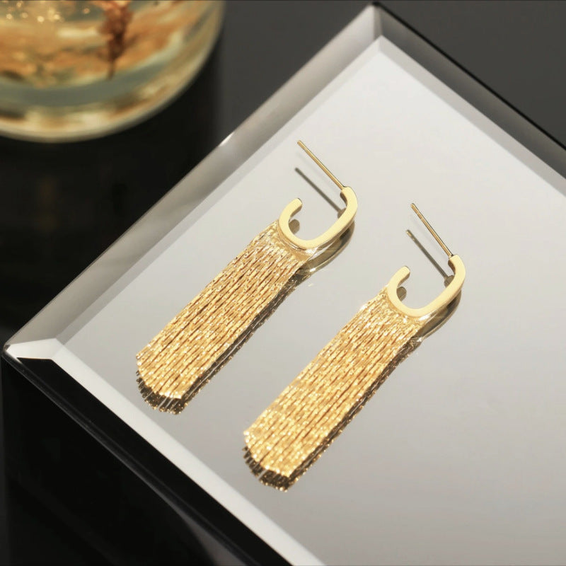 Elegant long tassel earrings