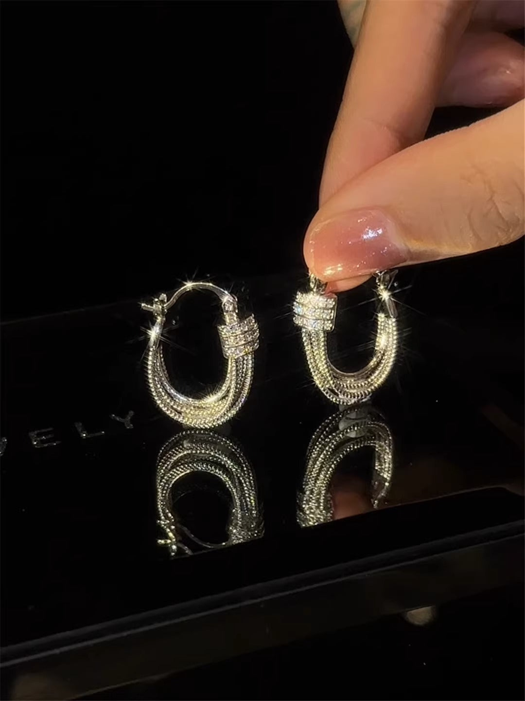 Geometric layered earrings
