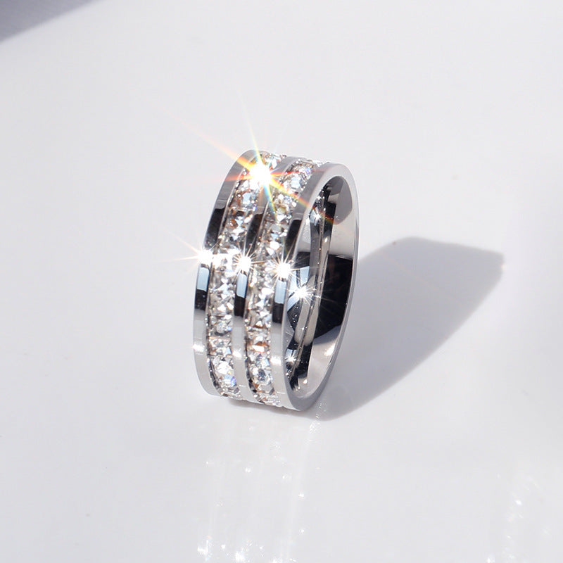 Full diamond ring made of titanium