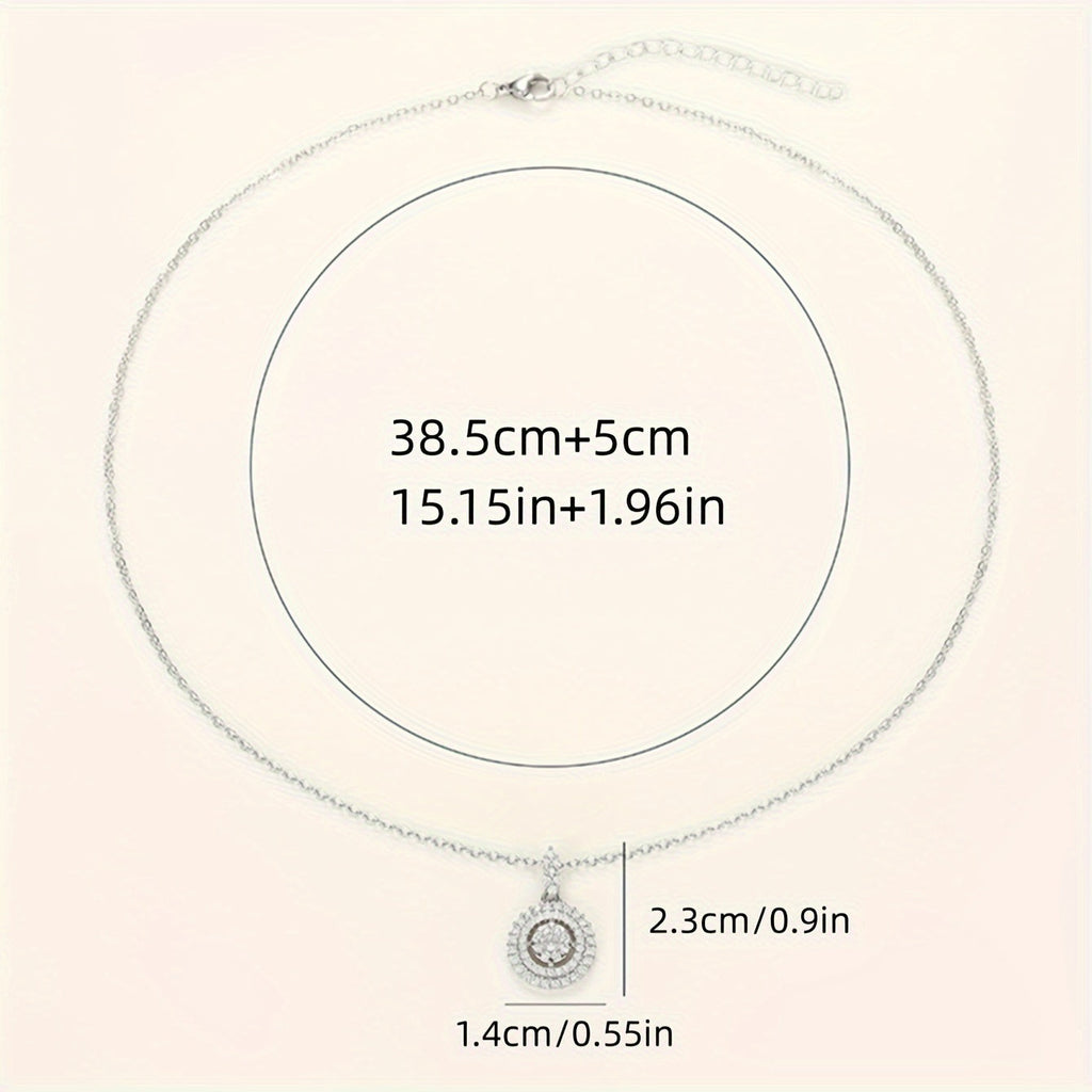 Luxury Round Zirconia Pendant Necklace – Timeless Sparkle for Women