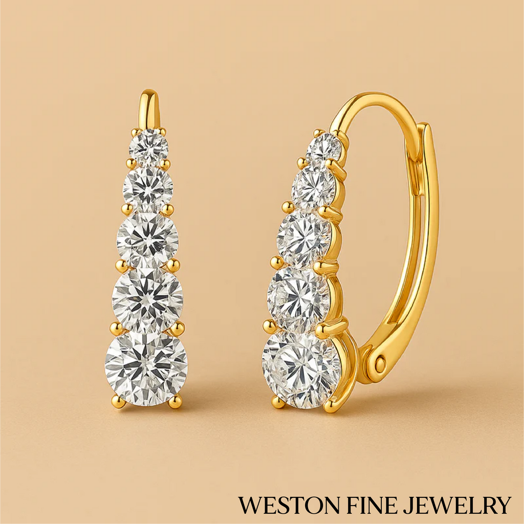 Carol Four-Stone Stud Earrings in 16K Gold Radiance