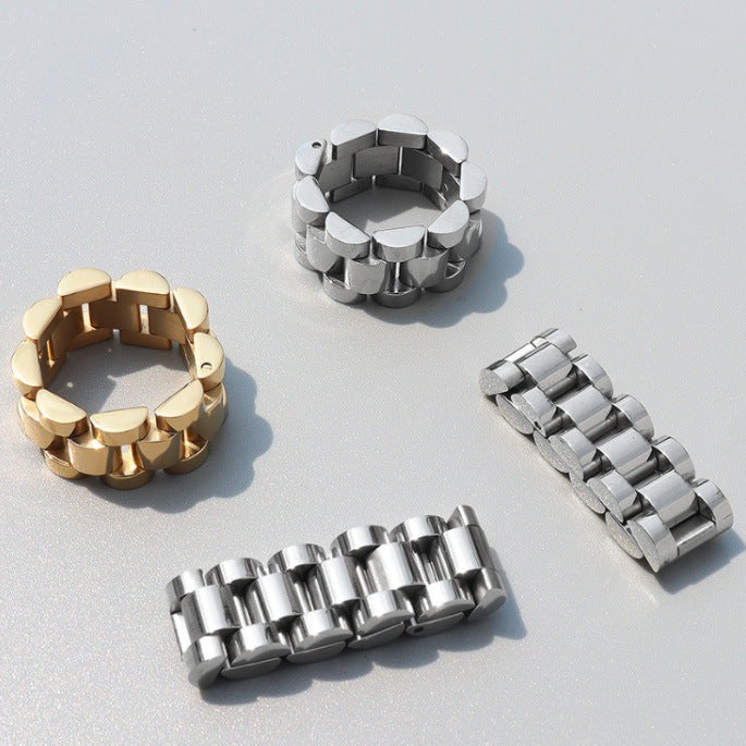 Titanium-steel chain ring