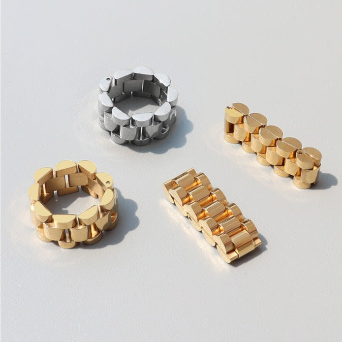 Titanium-steel chain ring