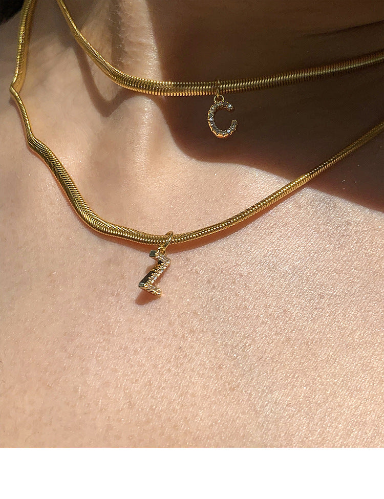 Necklace with French-style letters