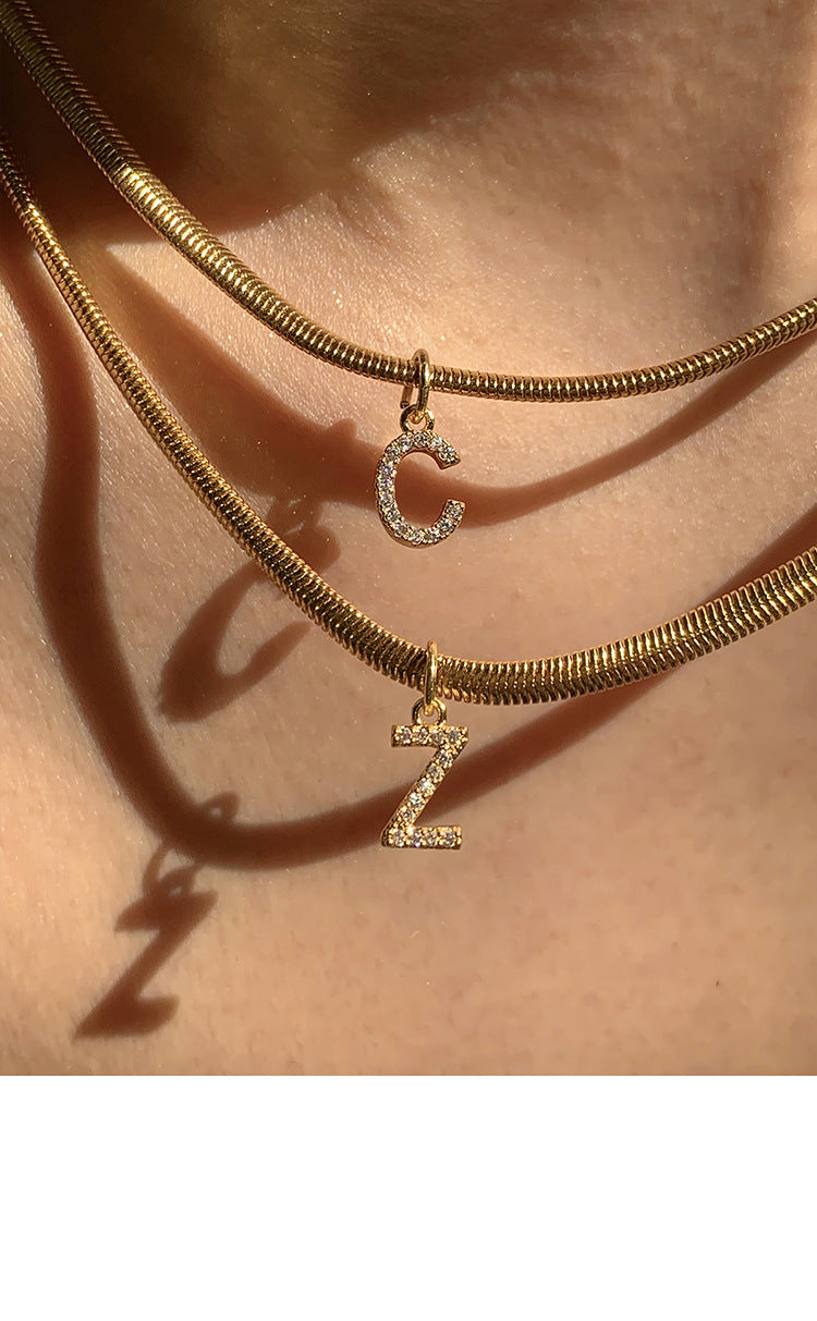 Necklace with French-style letters