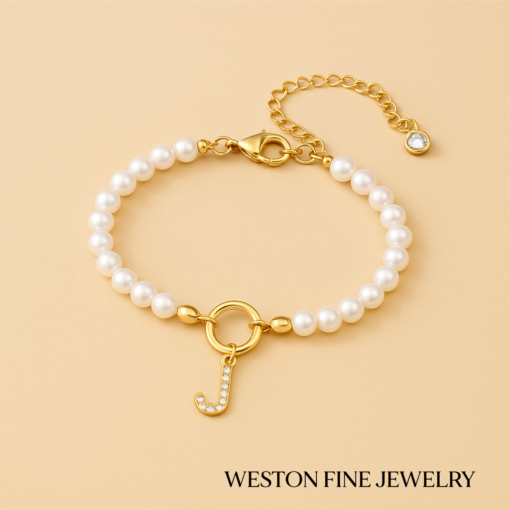 Auden Clé | Personalized 14k Gold Letter Bracelet