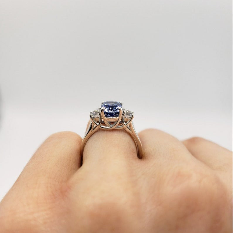 Blue sapphire ring in sterling silver
