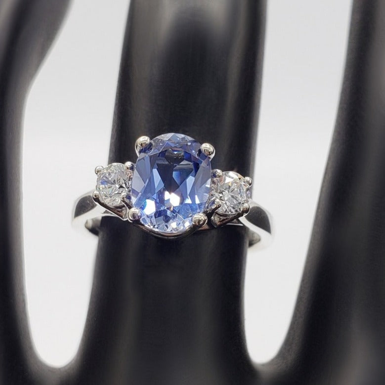 Blue sapphire ring in sterling silver