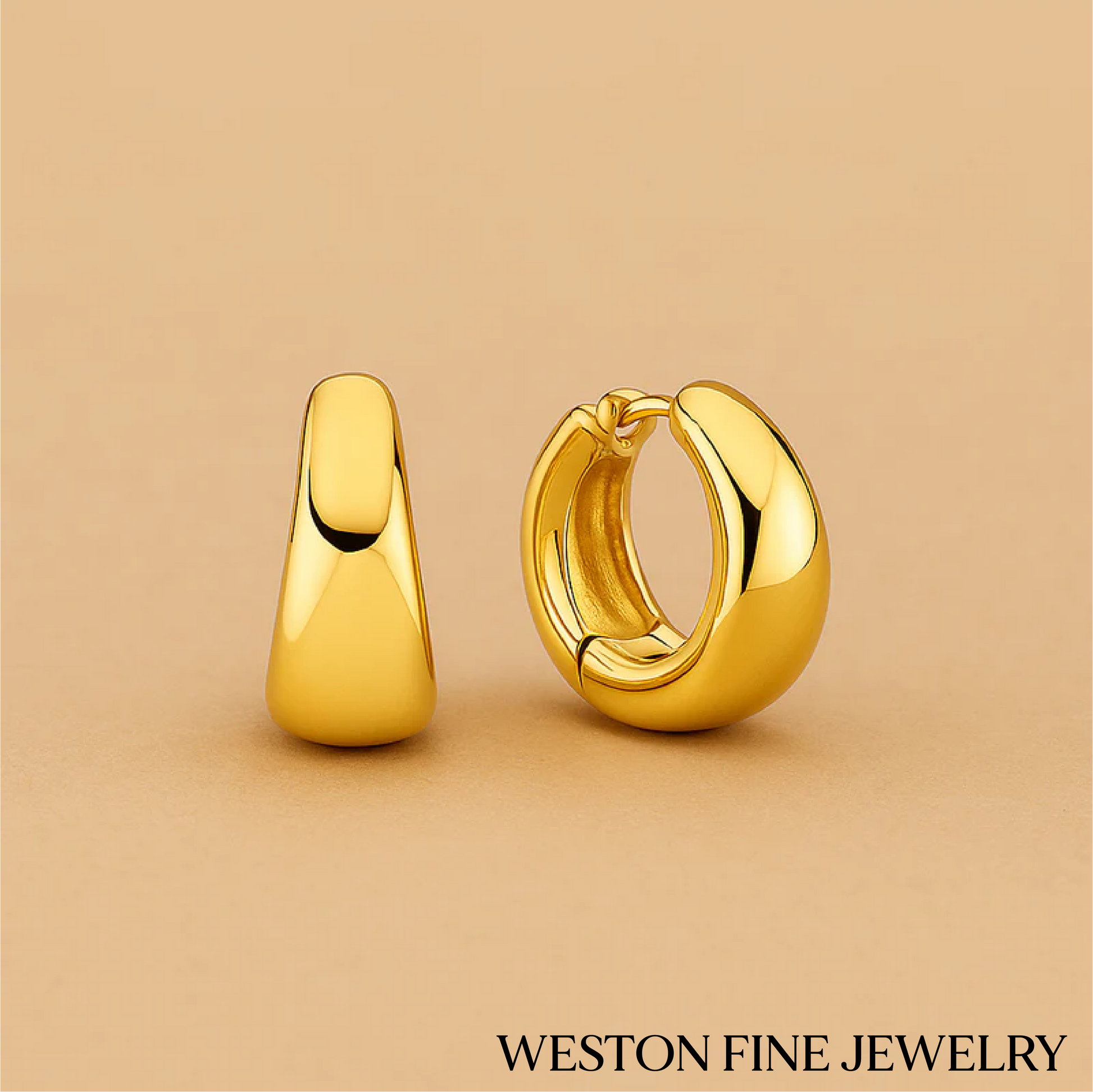 Rue Statement Hoop Earrings in 18K Gold Elegance