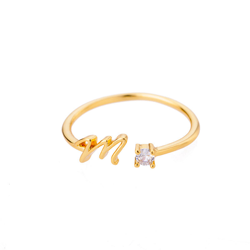 Customizable A–Z Initial Rings for Women – Adjustable Fit