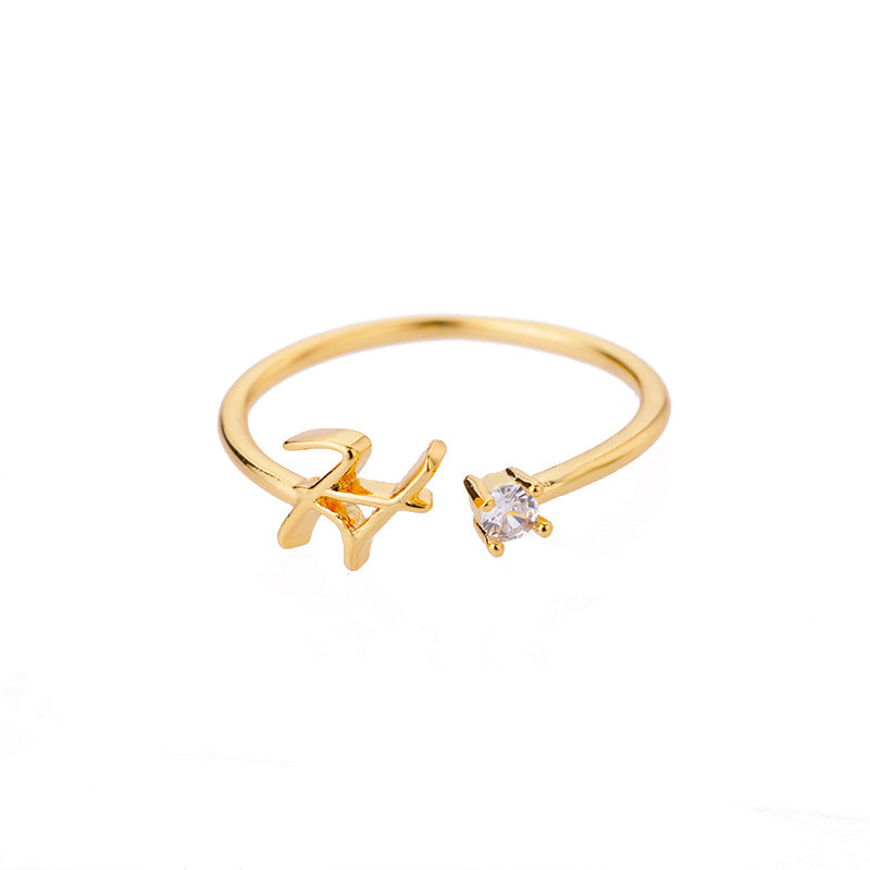 Customizable A–Z Initial Rings for Women – Adjustable Fit