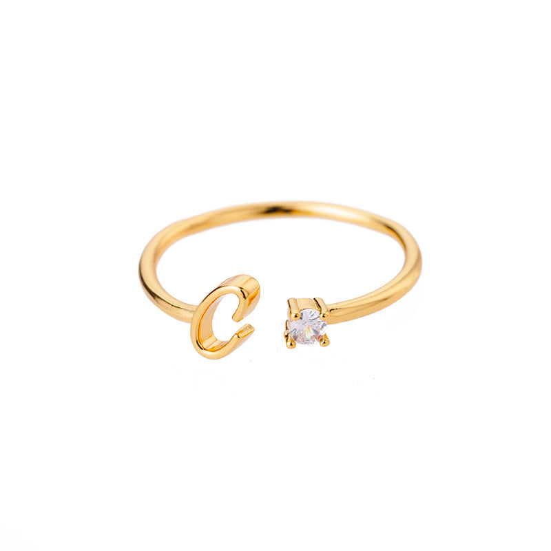 Customizable A–Z Initial Rings for Women – Adjustable Fit