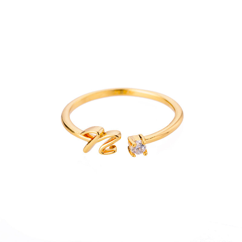 Customizable A–Z Initial Rings for Women – Adjustable Fit