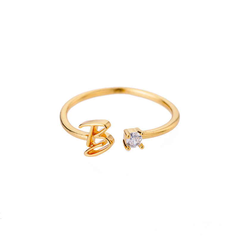 Customizable A–Z Initial Rings for Women – Adjustable Fit