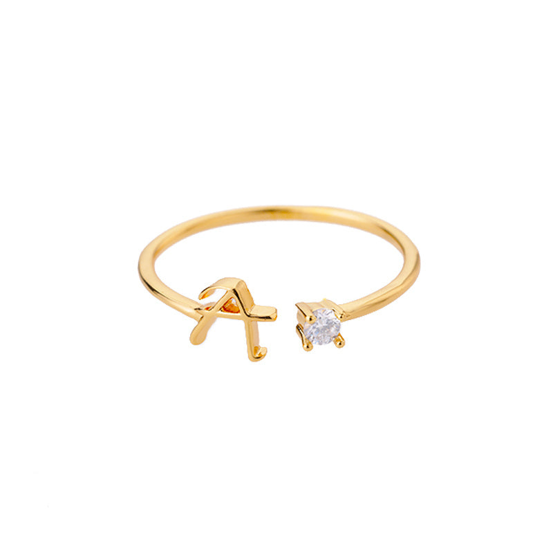 Customizable A–Z Initial Rings for Women – Adjustable Fit