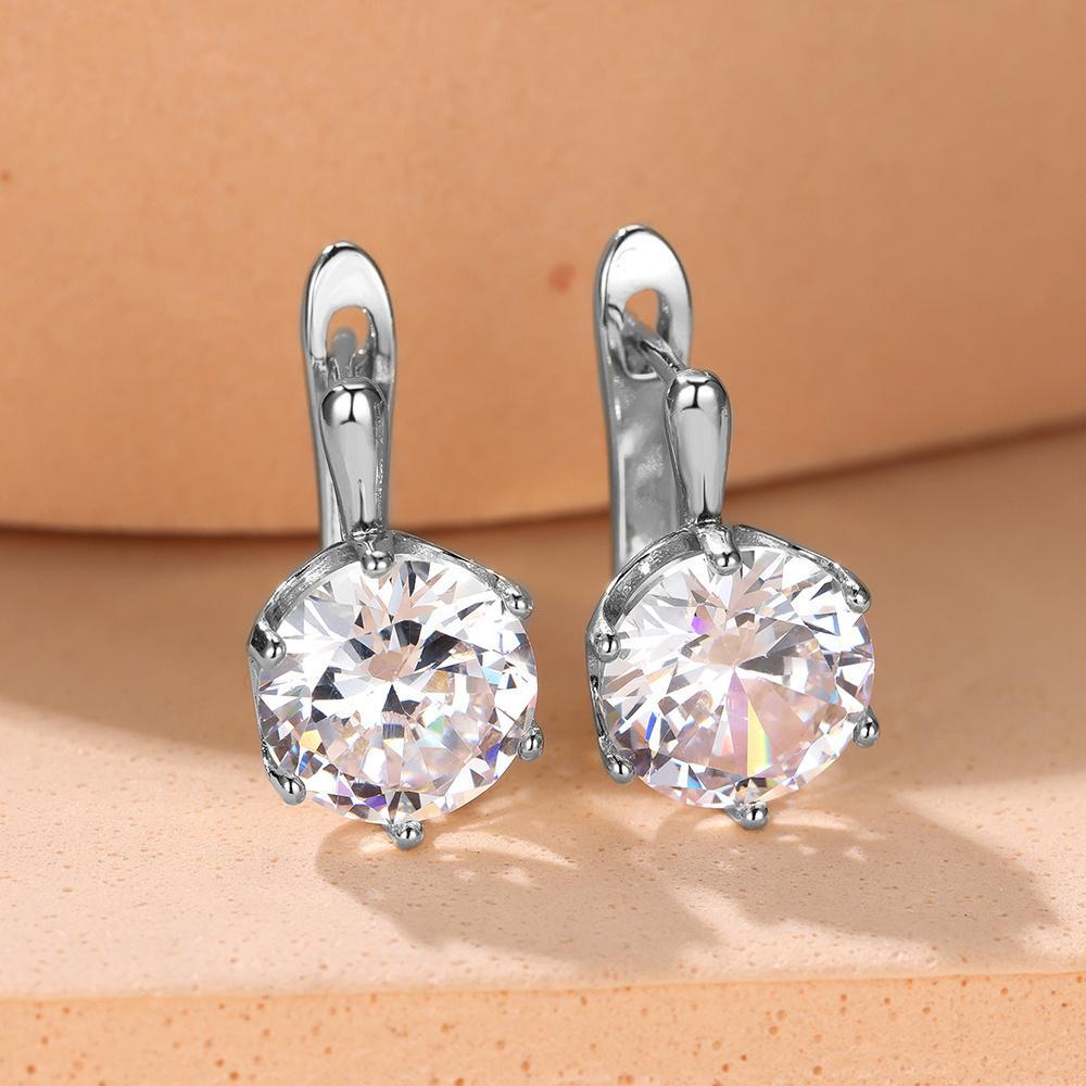 Luxury Gold Drop Earrings with Large Zirconia Stones