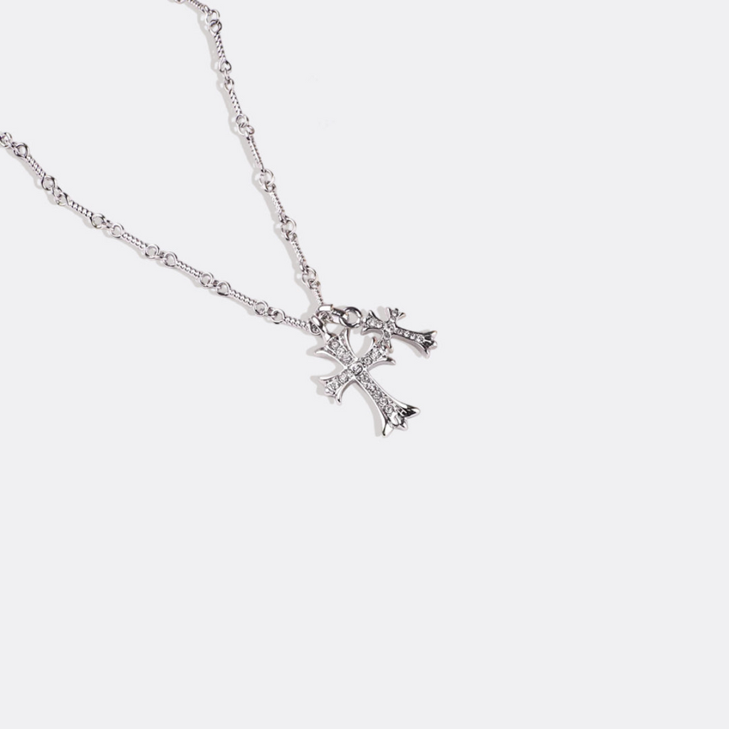 Double Cross Faith Necklace