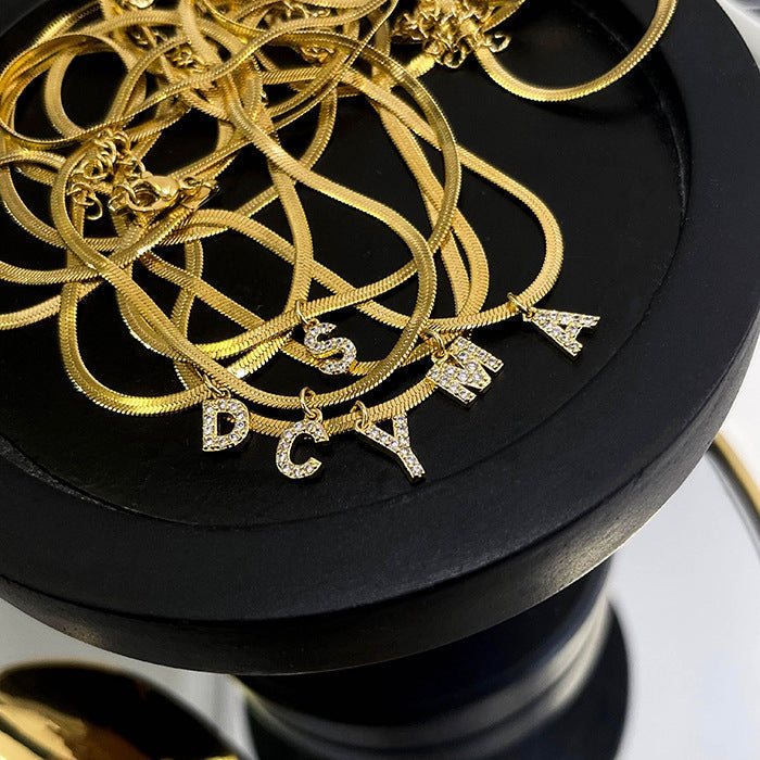 Necklace with French-style letters