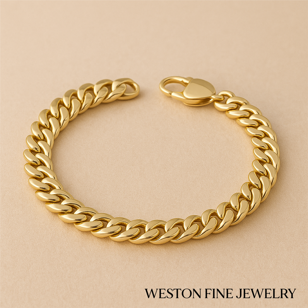 Estate Style Cuban Bracelet in Polished 16k Gold