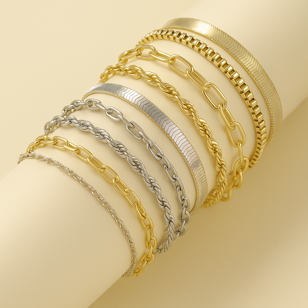 Ellis Renner Signature Bracelet Set – 16k White Gold