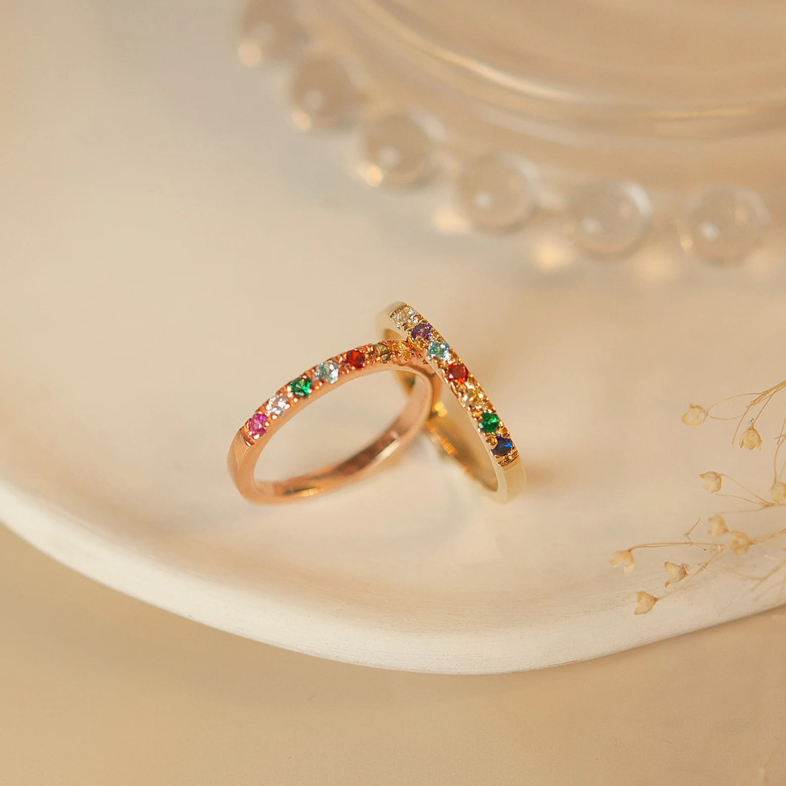 Delicate golden birthstone ring - family jewelry with meaning