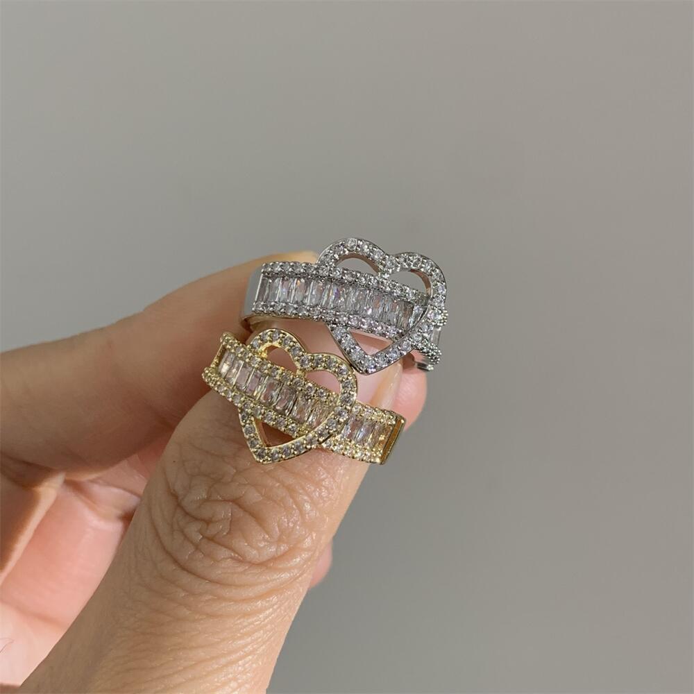 Designer heart zirconia ring