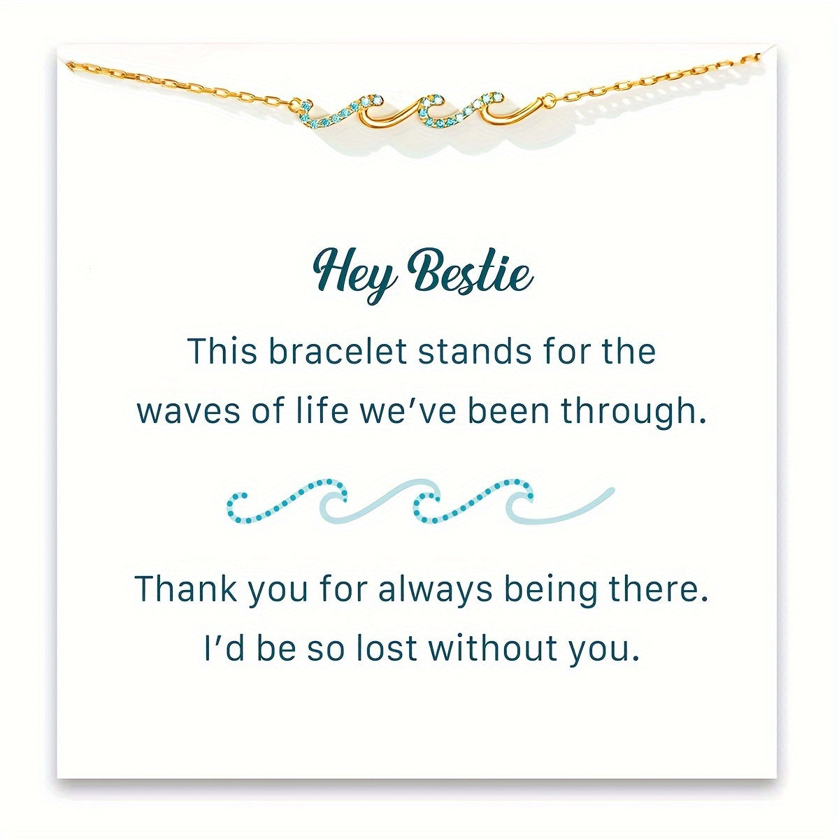 Blue Wave Boho Bracelet with Sparkling Cubic Zirconia