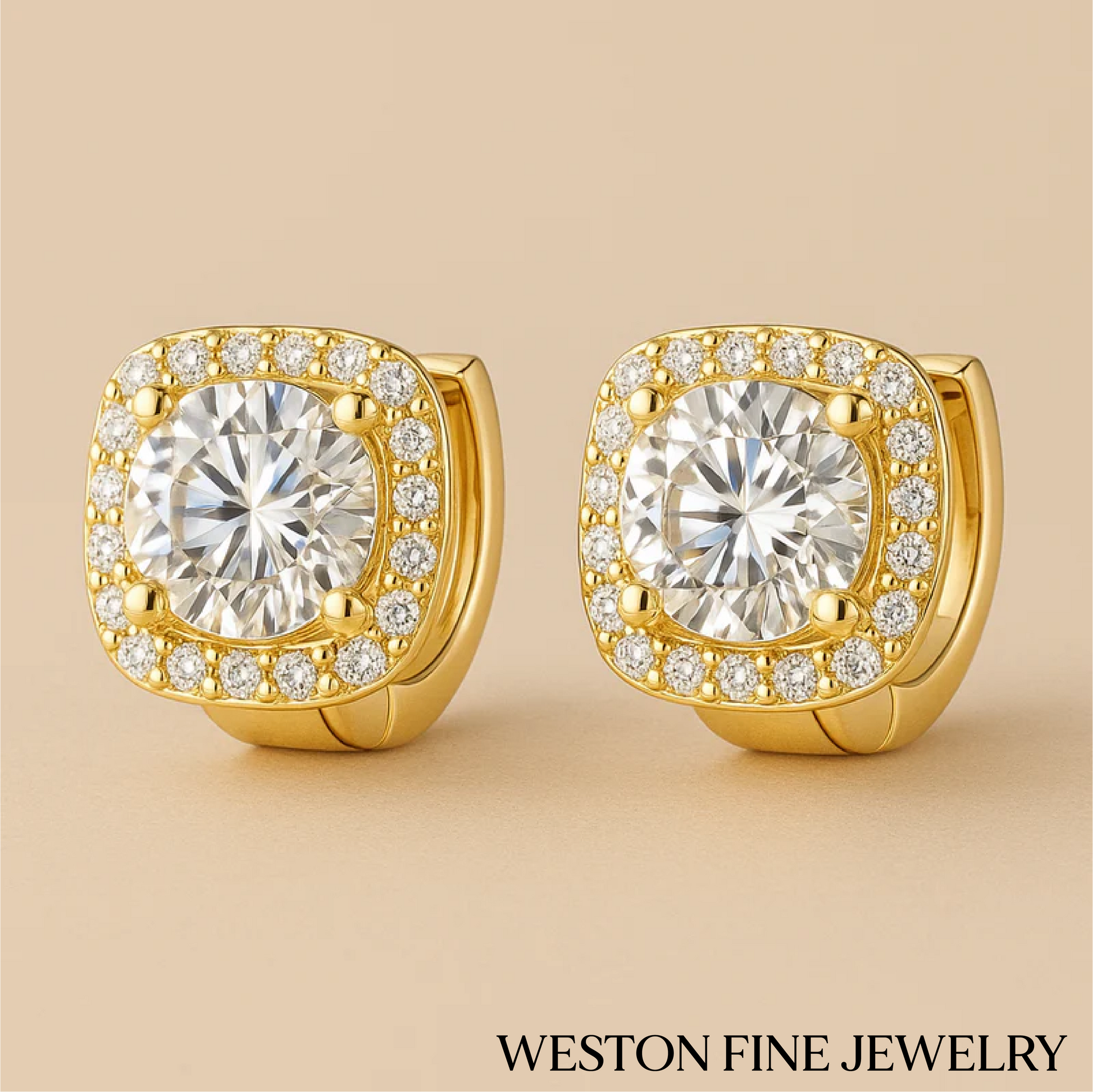 Nadine Square-Cut Earrings in 18K Gold