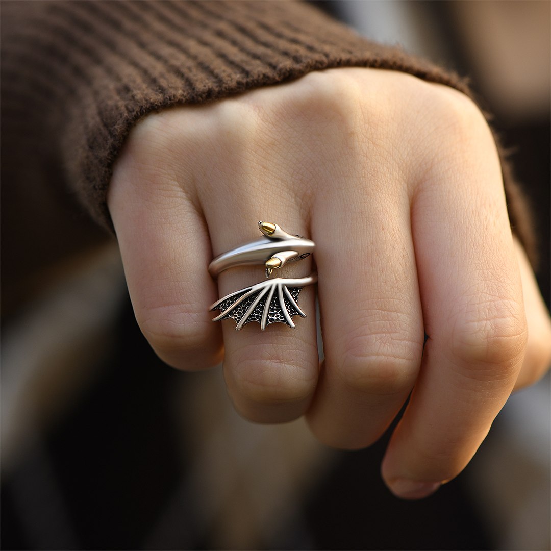 Adjustable dragon ring - Be brave, strong & self-confident