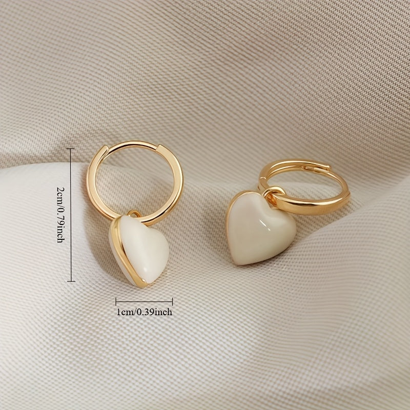 Delicate Heart Dangle Earrings for Women