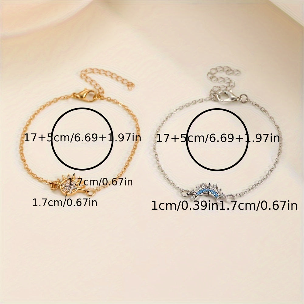 Creative Sun & Moon Couple Bracelet Set – Symbol of Eternal Connection