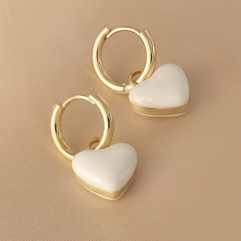 Delicate Heart Dangle Earrings for Women