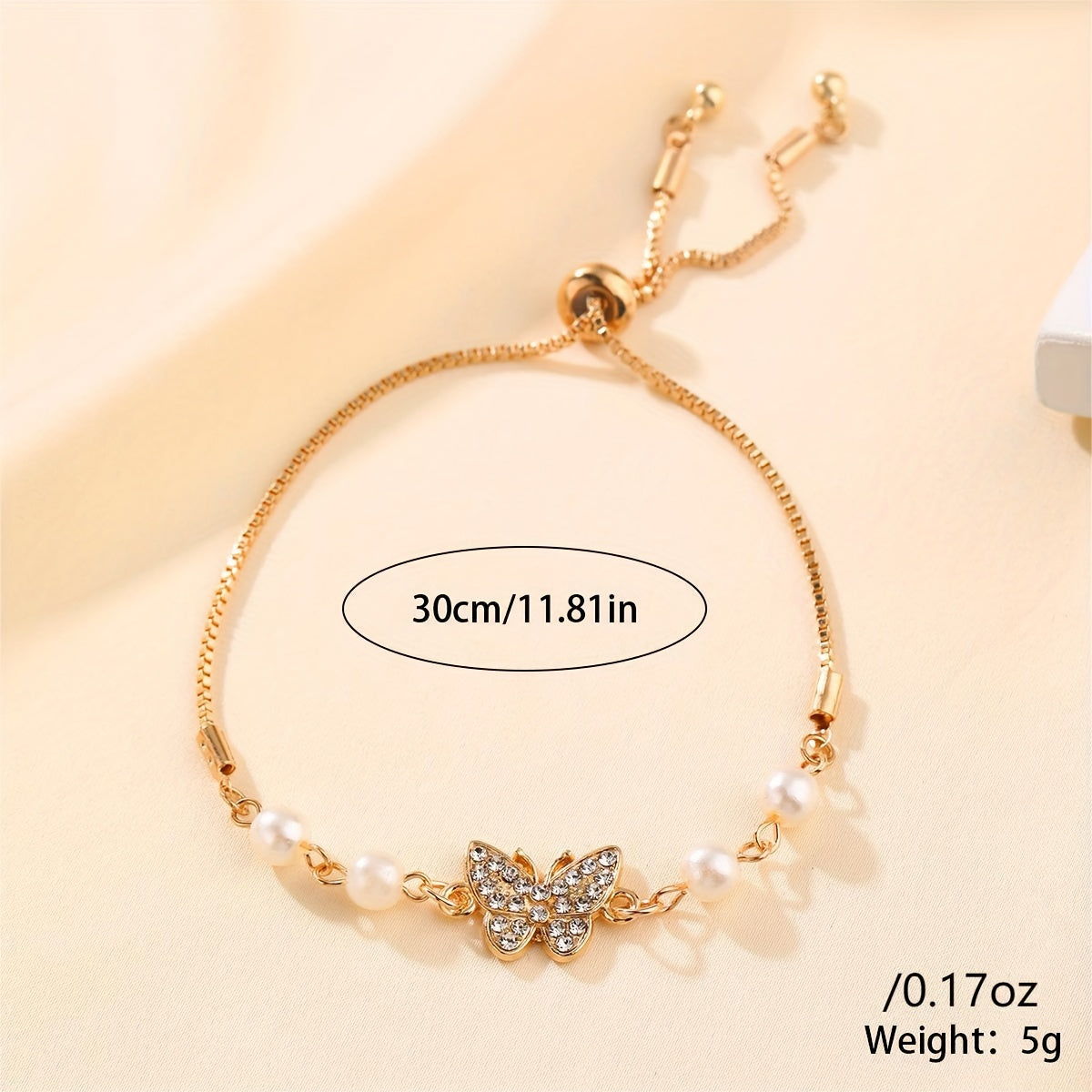 Elegant Adjustable Bracelet with Butterfly Charm