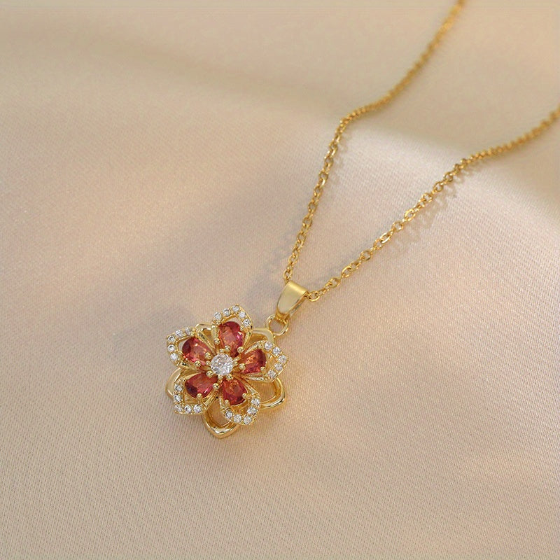 Rotatable Cherry Blossom Necklace