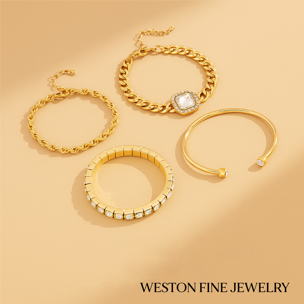 Domitia Calvina Bracelet Set – 18k Gold Elegance