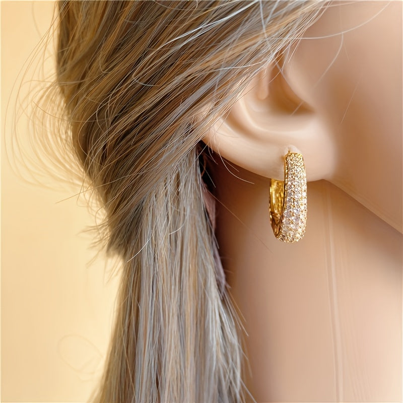 Elegant Pave Zirconia Creoles for Women