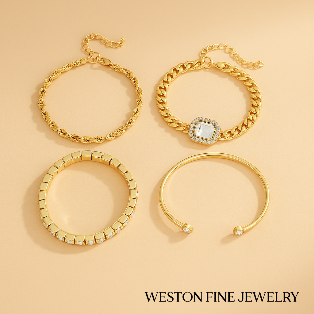 Domitia Calvina Bracelet Set – 18k Gold Elegance