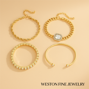 Domitia Calvina Bracelet Set – 18k Gold Elegance