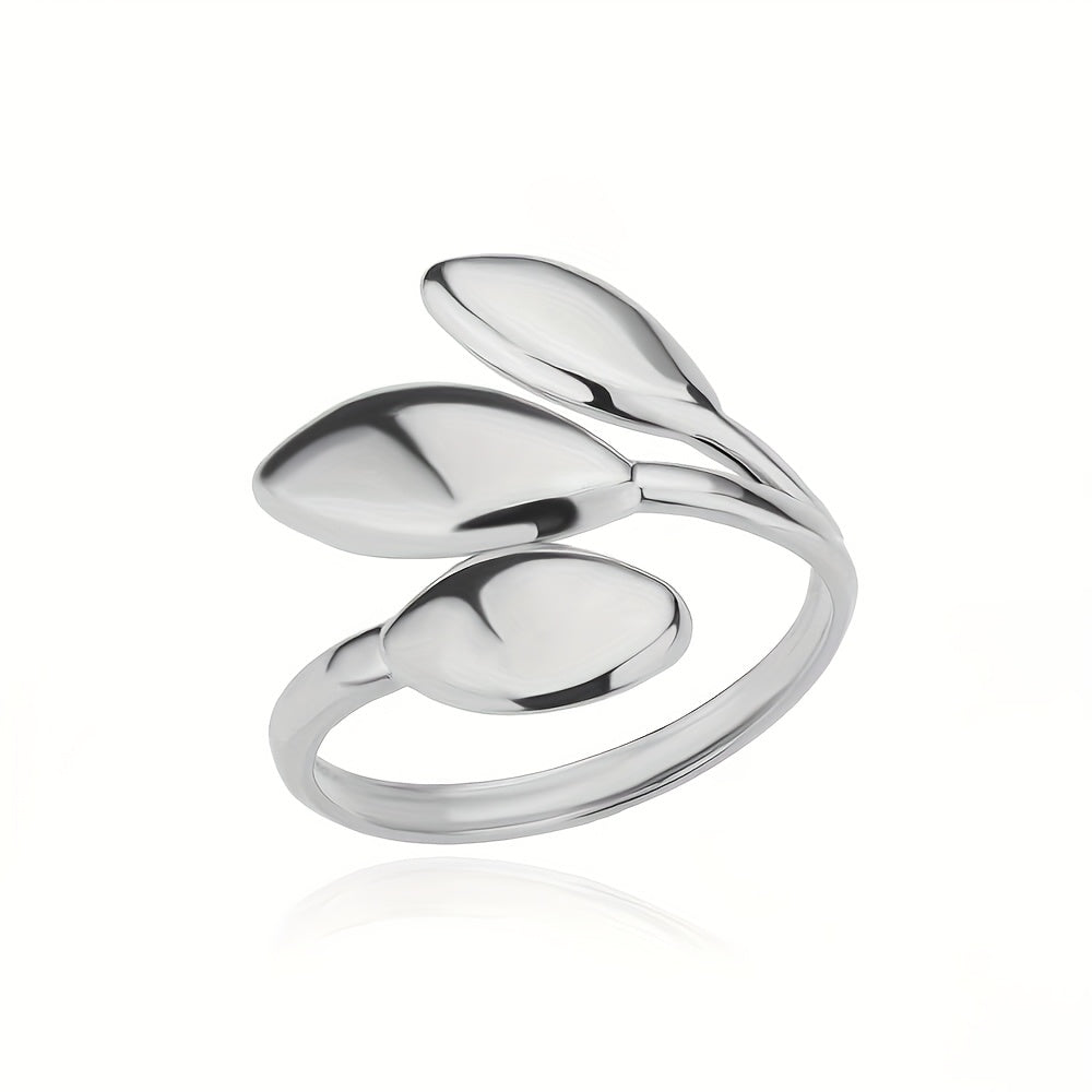 Whispering Willow – Elegant Leaf Design Statement Ring