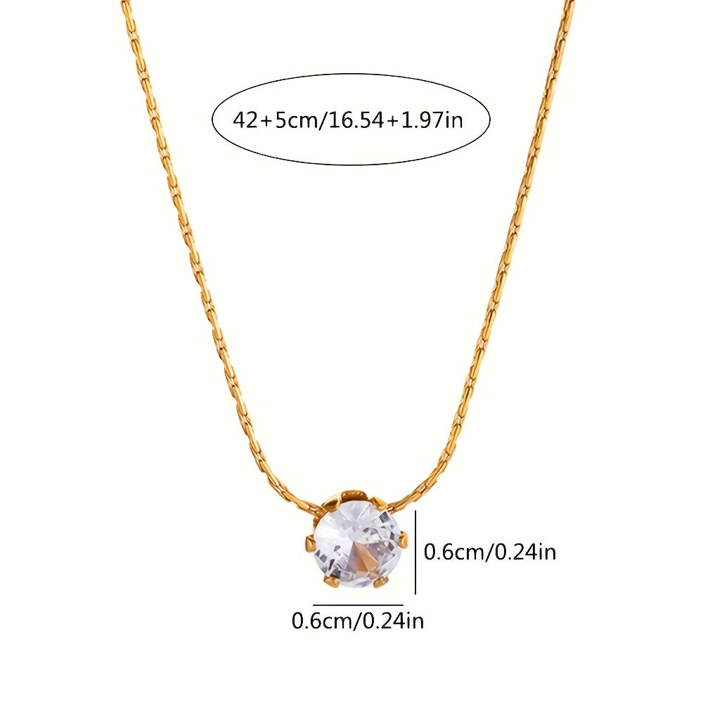 Nooxian Vintage Round Zirconia Pendant Necklace