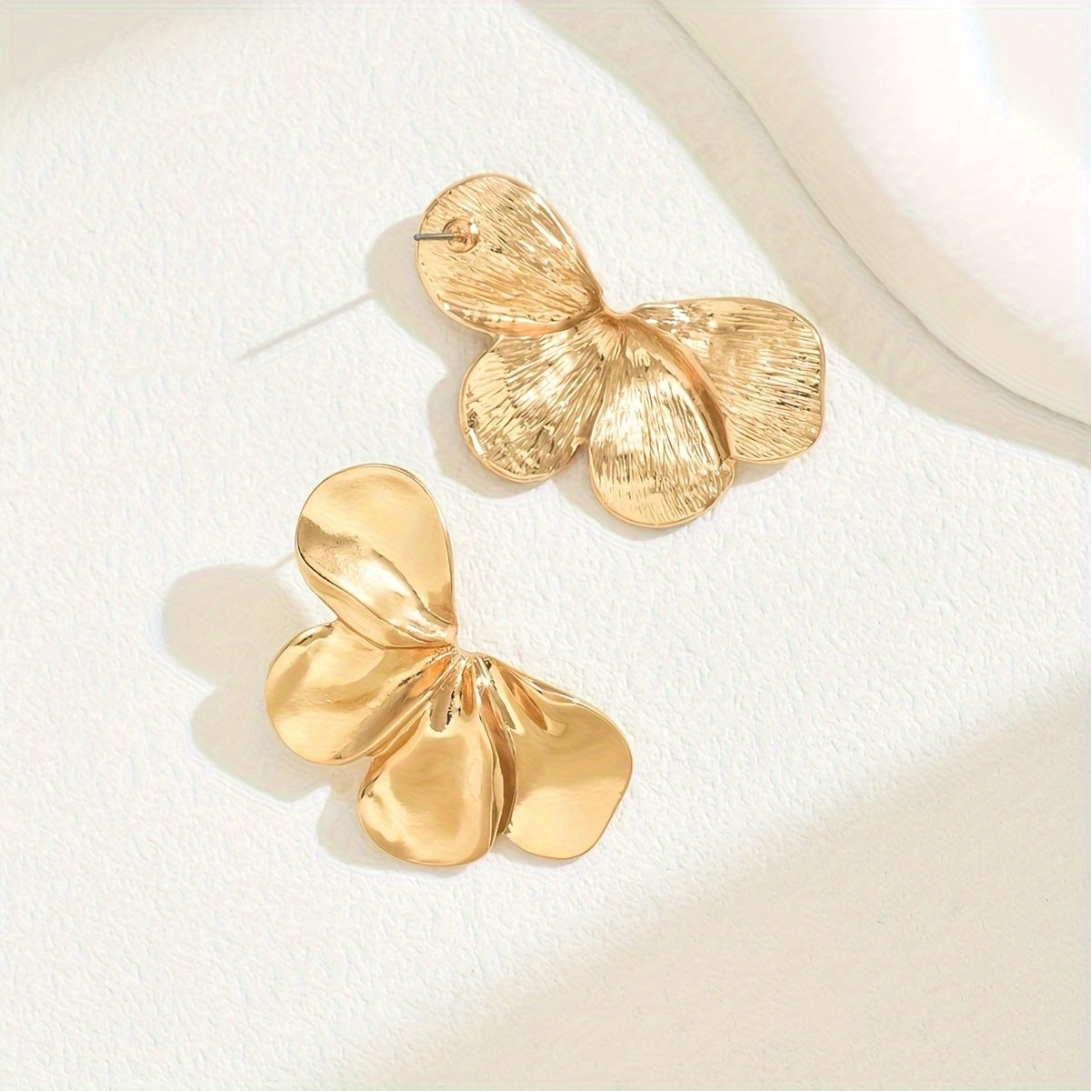 Golden Bloom – Elegant Floral Geometry Earrings for Her