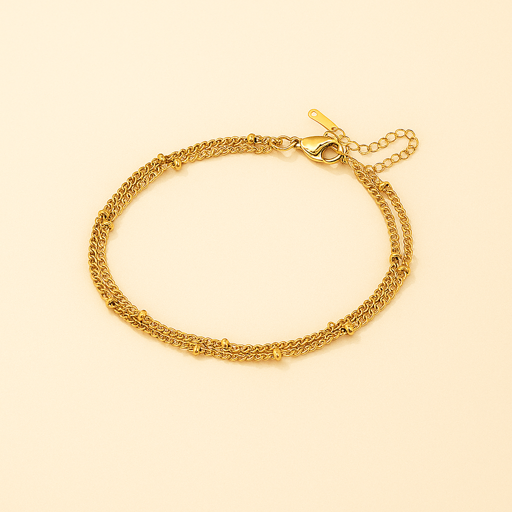 Elegant Minimalist Beaded Chain Bracelet – Simple & Versatile
