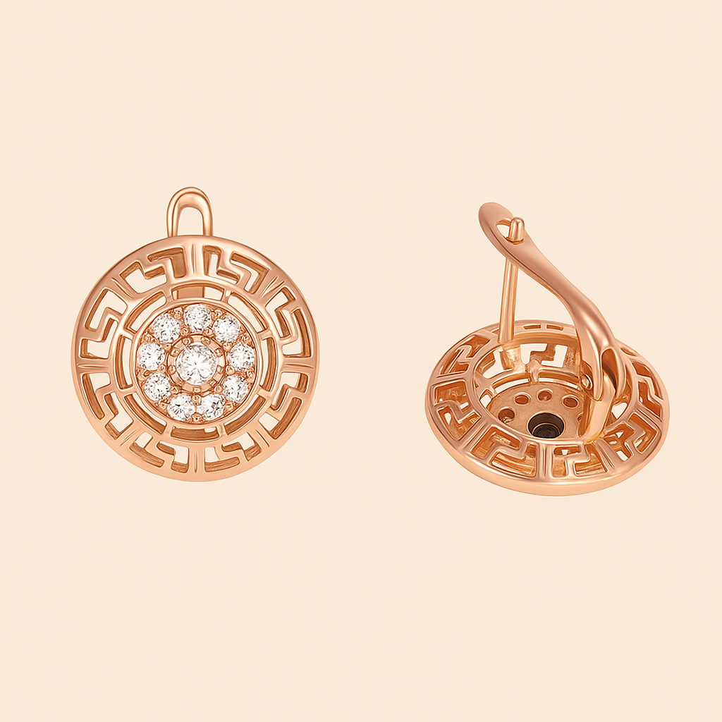 Vintage 14K Gold-Plated Hoop Earrings with Sparkling Cubic Zirconia