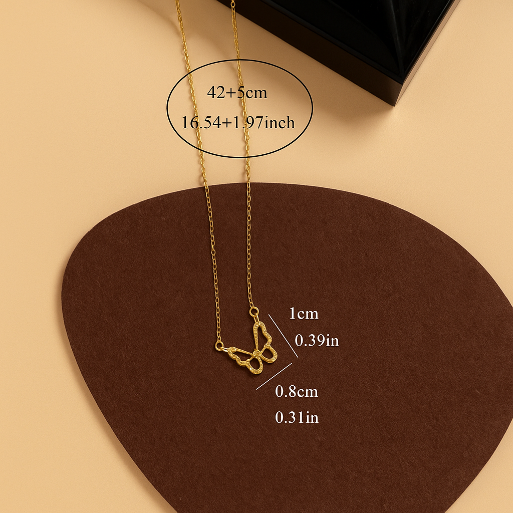 Mini Hollow Butterfly Pendant Necklace
