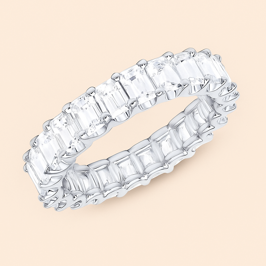 Elegant Full Eternity Ring with Synthetic Zirconia for Women