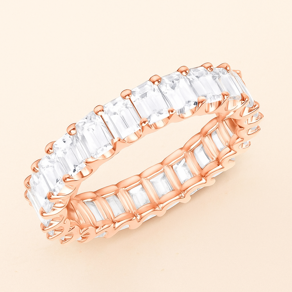 Elegant Full Eternity Ring with Synthetic Zirconia for Women