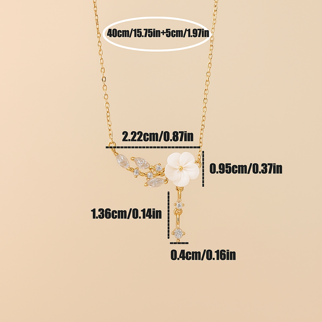 Luxurious Camellia Pendant Necklace with Elegant Tassel Detail