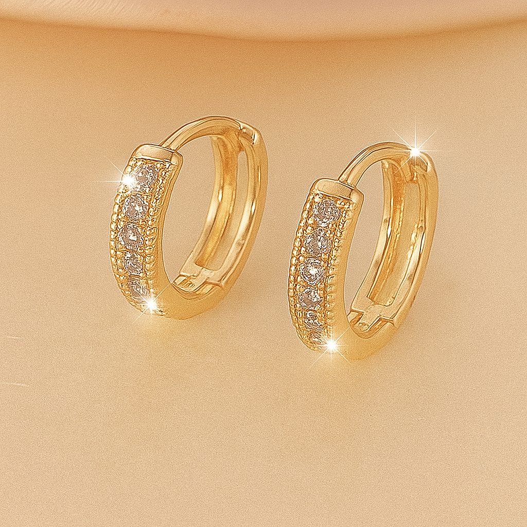 Elegant Hoop Earrings for Women – Adorned with Sparkling Zirconia