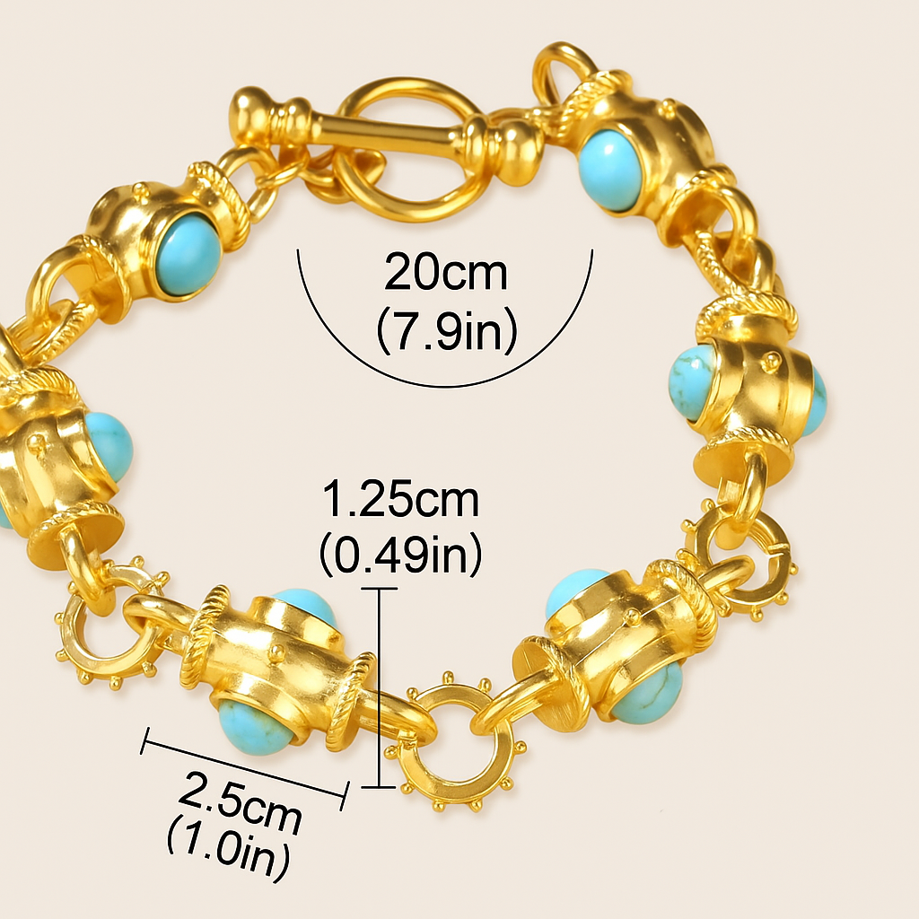 Boho Turquoise Link Bracelet