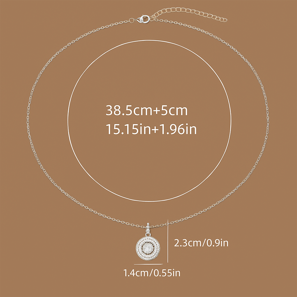 Shiny Zirconia Round Pendant Necklace – Luxurious Birthstone Jewelry